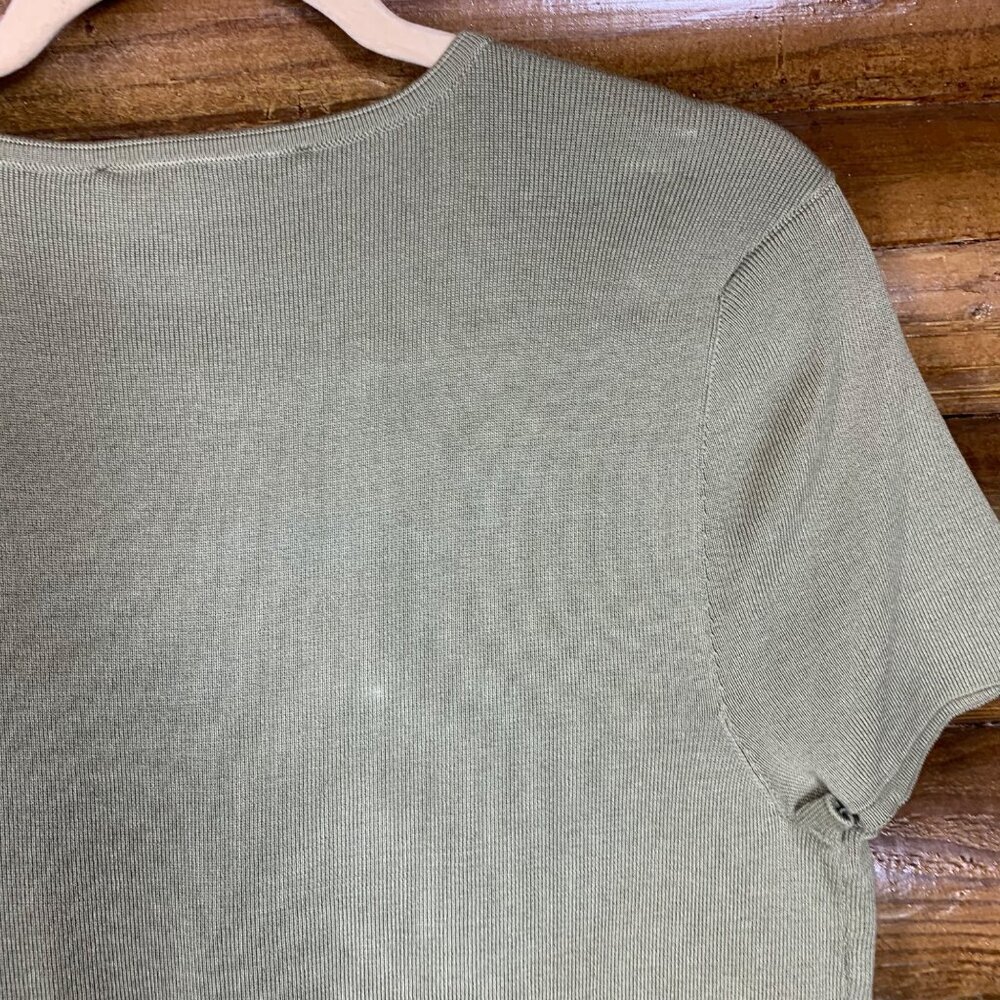 Peruvian Connections Women's L Green 100% Pima Cotton Top - Picture 5 of 5